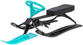 Kids Snow Sled with Steering Wheel & Brake, 220 lbs Capacity Winter Skiing Sled for Adults & Children, Cool Kart Design Snow Racer Sledsfor Snow, Ice, Sand, Green, 44.88x19.69x15 Inch, Green