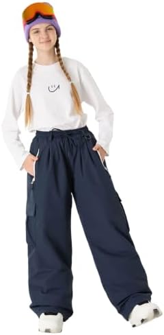GSOU SNOW Kids Snow Pants Girls Boys Baggy Snowboard Pants Insulated