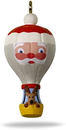 Hallmark Keepsake Mini Christmas Ornament 2018 Year Dated, Santa Hot Air Balloon Up and Away Miniature, 1.31"