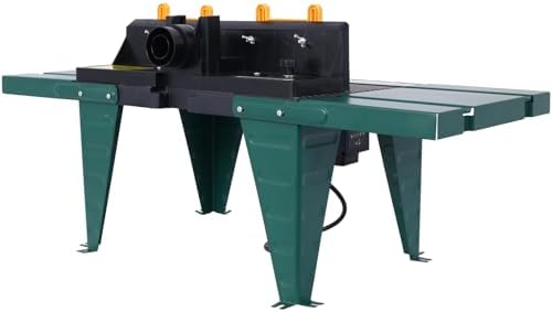 Professional Benchtop Router Table for Woodworking - Heavy-Duty Electric Router with Adjustable Fence & Safety Guards | Precision Wood Working Tool for DIY & Carpentry | Green Compact Design (120V)