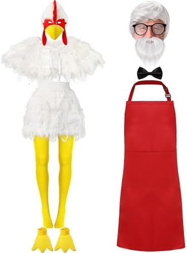 Liitrsh 10 Pcs Chicken Couple Costume for Adults