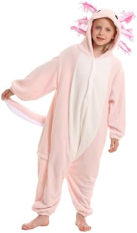 Animal Onesie Pajamas for Kids, Soft Flannel Halloween Cosplay Costume for Boys Girls