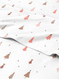 Christmas Sheet Set, Enchanted Pines, Holiday Xmas Bedding Set - Queen Size