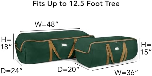 Covermates Christmas Tree Duffel Bags, 2-Pack, Fits 5 ft & 7.5 ft Trees