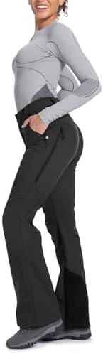 Moosehill Women's Snow Pants Flared: Zipper Mesh Vents Water Resistant