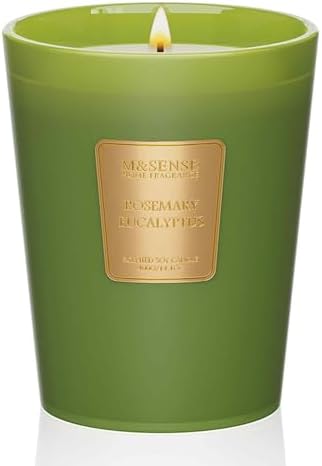M&SENSE Rosemary Eucalyptus Soy Candle, 14.1oz, Summer Refresh Scent