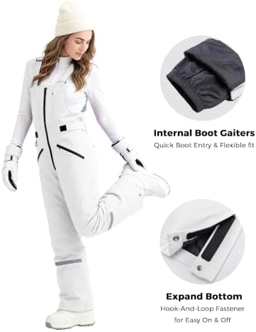 wantdo Womens Snow Bibs Warm Winter Ski Pants Outdoor Snowboarding Overalls