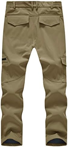 TBMPOY Men's Snow Ski Fleece Lined Hiking Pants Waterproof Winter Snowboard Warm Outdoor Insulated Pants Windproof
