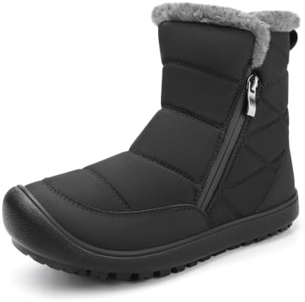 Women's Winter Snow Boots Zero-Drop Warm Insulated Ankle Zip Boots