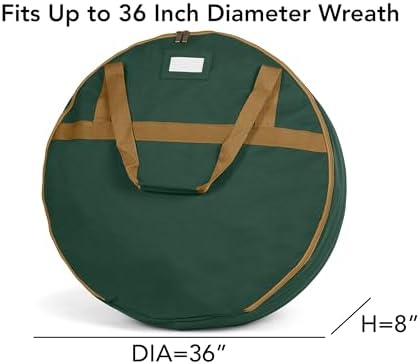 Covermates Standard Wreath Storage Bag with Pouch, 36" Diameter, Green