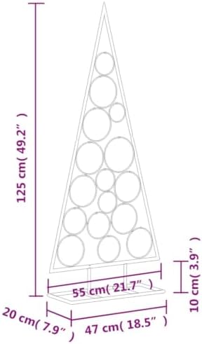 Metal Christmas Tree, Modern DIY Holiday Decor, Black, 49.2 in
