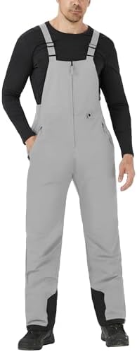 WULFUL Mens Insulated Snow Bibs Waterproof Winter Ski Pants Snowboarding Overalls