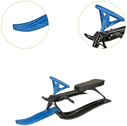 Snow Sled with Steering Wheel Brake Ski Slider Sledge Board Steel and pp Build for Control and Suitable for Kids and Adults Winter