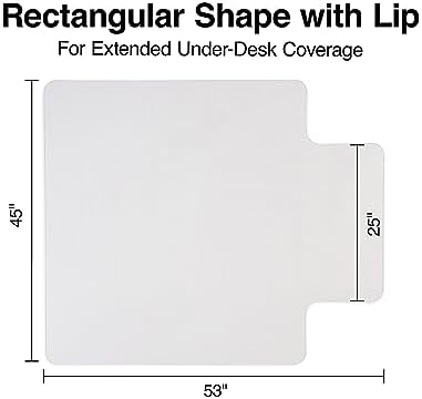 Staples Office Chair Mat, Clear, Hard Floors, 53x45 Inch, Textured