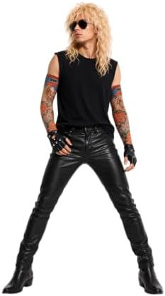 4 Person Rocker Costume Kit for Adults, 80s Rockstar Outfit