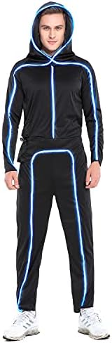HSCTEK Light Up Adult Stick Figure Costume, Led Halloween Cosplay Men Women