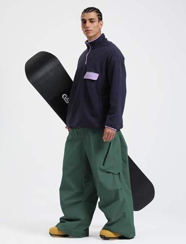 GSOU SNOW Mens Womens Ski Snow Pants Baggy Snowboard Pants Waterproof