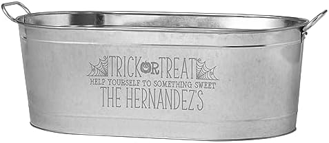 Let's Make Memories Personalized Beverage Tub - Trick or Treat Candy Bowl - Halloween Party Décor - Trick or Treat