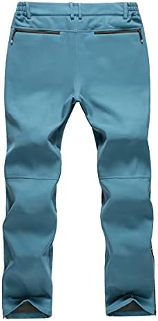 Mens Snow Ski Waterproof Softshell Snowboard Pants Outdoor Hiking Fleece Lined Zipper Bottom Leg