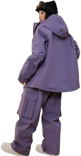 Women's Baggy Snow Snowboard Pants Loose Fit Cargo Ski Pants Bibs Insulated