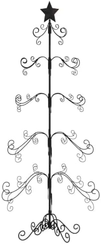 Metal Christmas Tree, 59.1 in Modern Black Holiday Home Decor