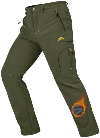 MAGCOMSEN Men's Ski Snow Pants Waterproof Fleece Lined Winter Hiking Pants
