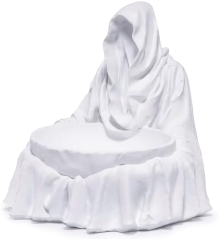 basen Halloween Candy Bowl, White LED Grim Reaper Resin Tabletop Decor