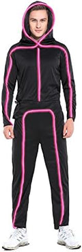HSCTEK Light Up Adult Stick Figure Costume, Led Halloween Cosplay Men Women