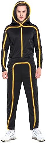 HSCTEK Light Up Adult Stick Figure Costume, Led Halloween Cosplay Men Women