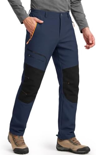TACVASEN Men's Snow Ski Pants Winter Fleece Lined Water Resistant Insulated