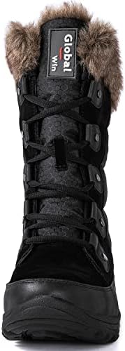 GLOBALWIN Women's Snow Boots Waterproof Mid-Calf Winter Boots with Thermal Fleece Lining, Insulated Cold Weather Protection, and Non-Slip Sole for Snowy Commutes