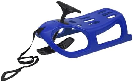 Snow Racer Sled for Kids, Winter Sport Ski Sled Slider Board with Steering Wheel & Footrest, 220 lbs Capacity Snow Sled for Kids, Teenagers, Adult