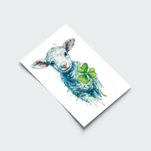 JDBeehpy Rural Farm Animal Art Prints Watercolor Lamb Painting Prints Farm Nursery Art Prints Farm Decoration Barn Animal (Unframed, Canvas Only) Wall Decoration 08x12inch(20x30cm)