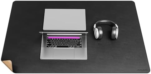 Chihein 39” x 28” Cork & PU Leather Desk Mat (Black)