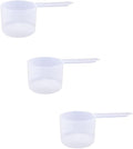 90cc Long Handle Measuring Scoop (6 Tablespoon / 3 oz / 90mL) - Heavy-Duty Plastic Spoon for Powders, Protein, Coffee, and Pet Food, 3-Pack