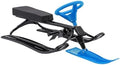 Snow Racer Sled 220.5lb Capacity Ice Skating Equipment, Ski Sled Slider Board for Kids & Adults, Snow Sled for Kids with Flexible Steering Wheel, Two Serrated Brakes, 18" Seat