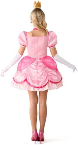 Spooktacular Creations Adult Halloween Fairy Princess Pink Dress Short Gown with accessories for Theme Parties