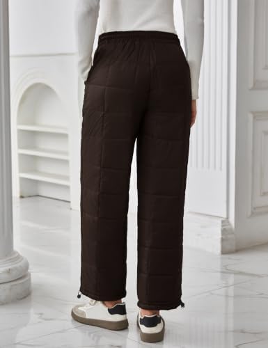 Flygo Women Winter Pants Lightweight Quilted Puffy Baggy Snow Pants