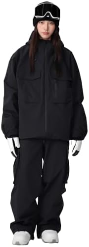 Women's Baggy Snow Snowboard Pants Loose Fit Cargo Ski Pants Bibs Insulated