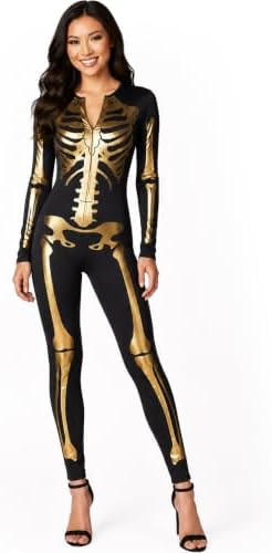 Tipsy Elves Sexy Halloween Skeleton Bodysuit for Women - One Piece Costume