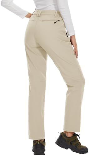 MAGCOMSEN Women's Fleece Lined Waterproof Insulated Snow Ski Pants Winter Warm Hiking Pants Outdoor Softshell