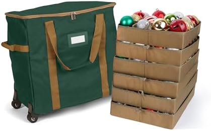 Covermates Rolling Adjustable Ornament Storage Bag, 19.25"W x 13"D x 18.5"H