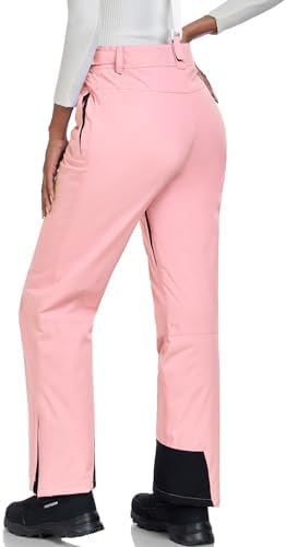 Women's Snow Ski Pants Insulated Winter Warm Outdoor Waterproof Snowboard Pants Bibs Detachable Suspender