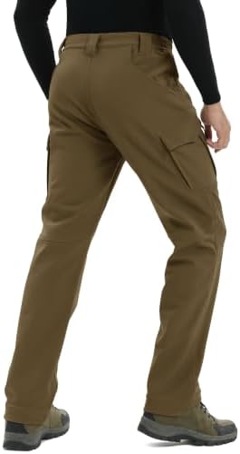TACVASEN Men's Winter Snow Ski Pants Fleece Lined Waterproof Work Tactical