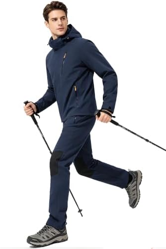 Men's Ski Snow Pants Warm Fleece Lined Softshell Outdoor Bottoms