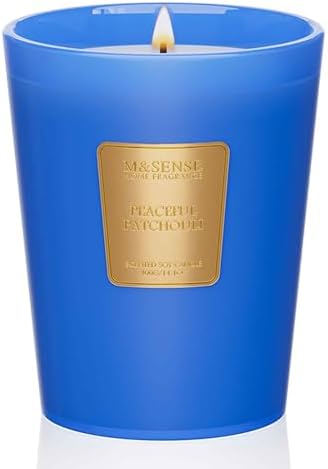 M&SENSE Peaceful Patchouli Soy Candle, 14.1oz, Meditation Home Fragrance