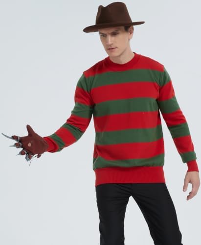 EBYTOP Halloween Scary Costume for Men 2026, Sweater with Hat Set