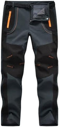 TBMPOY Men's Snow Ski Hiking Pants Waterproof Winter Fleece Lined Pants Camping Skiing Ice Fishing Pants with Belt