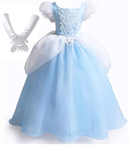Girls Cinderella Costumes Halloween Princess Dress Up Fancy Birthday Party Ball Gown