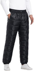 Down Pants, Men's Winter Warm Loose Utility Puffer Pants, Outdoor Insulation Compression Ski Snow Pants